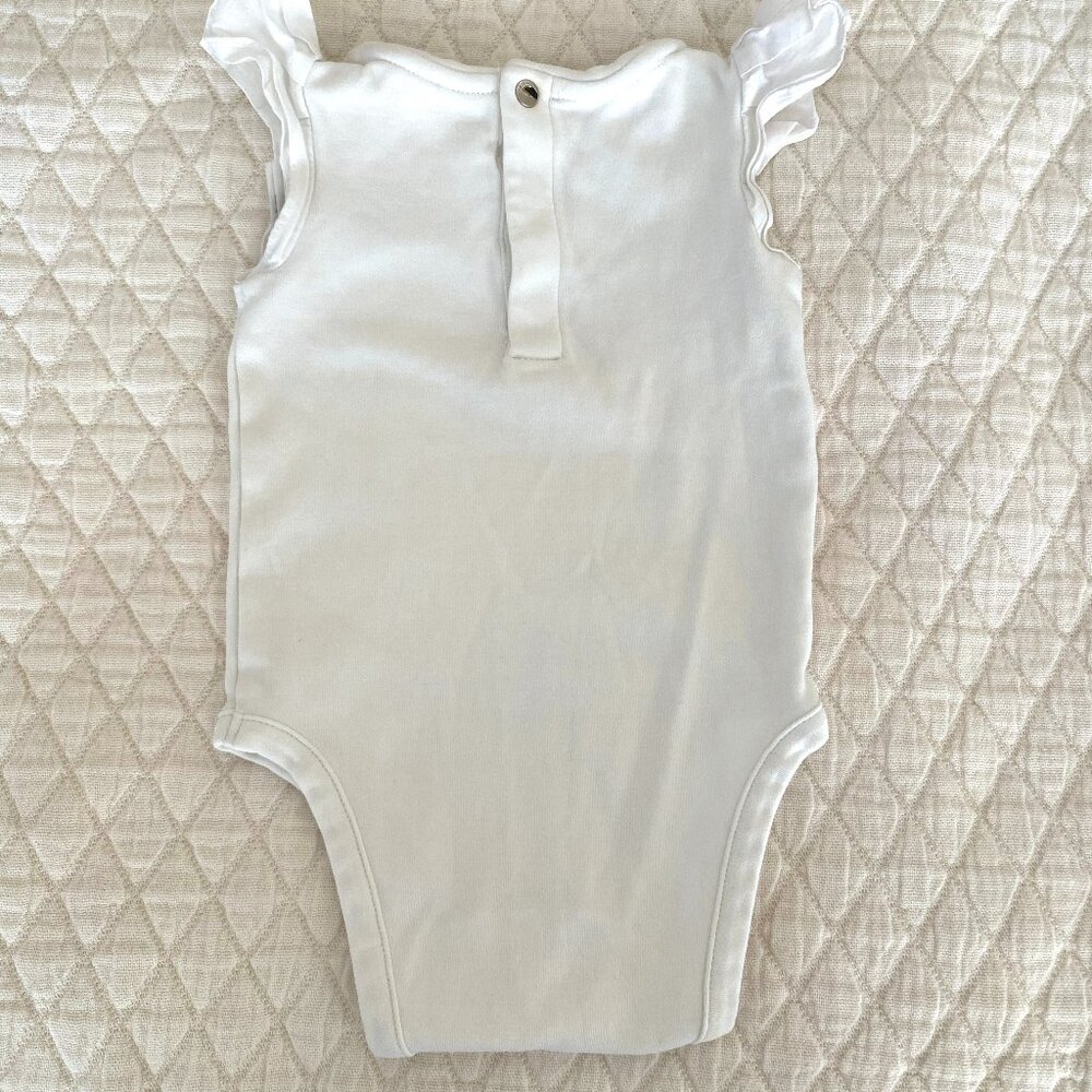 Jacadi Paris Petite Fille Ruffle Sleeve Bodysuit, Size 3M - Picture 2 of 6